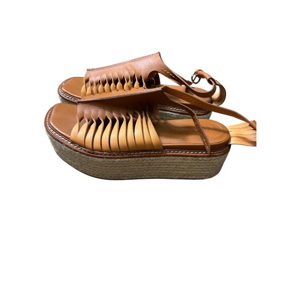 Ulla Johnson Valencia Twisted Contrast Leather Platform Espadrille Sandal sz 10 - Picture 2 of 4